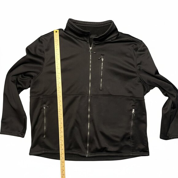 Swiss Tech Black Softshell Fleece Full Zip Up Jacket - Picture 4 of 8